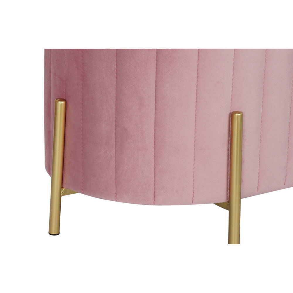 Panca DKD Home Decor Rosa (123 x 50 x 45 cm) (105 x 39 x 37 cm) (2 pezzi)