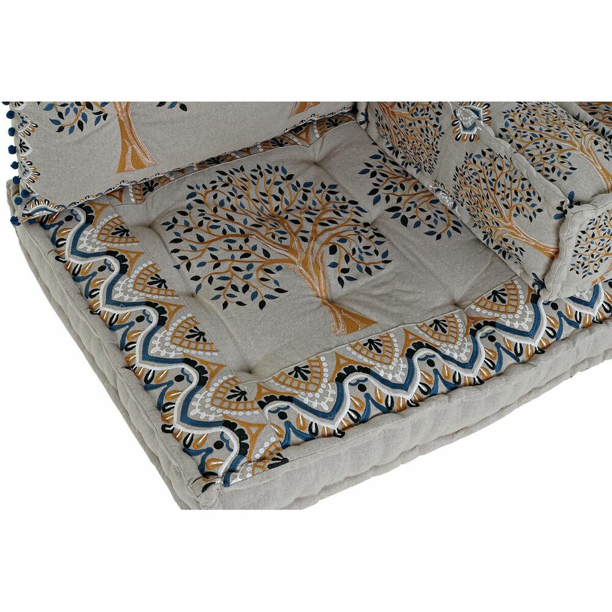 Poltrona DKD Home Decor 145 x 76 x 1 cm Beige Azzurro Giallo