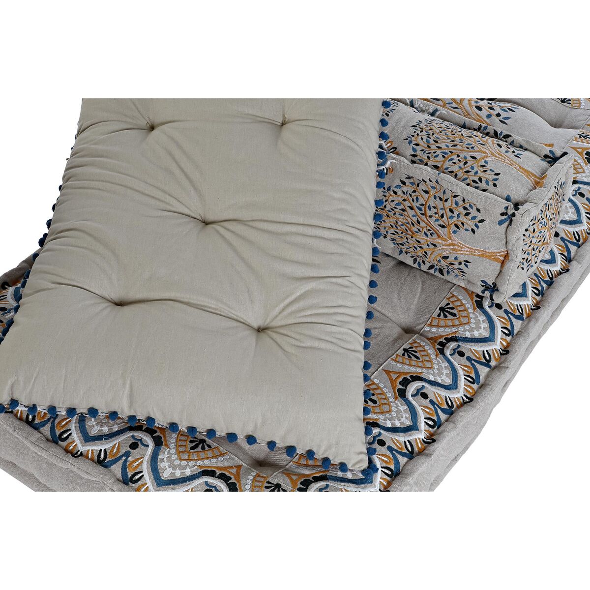 Poltrona DKD Home Decor 145 x 76 x 1 cm Beige Azzurro Giallo