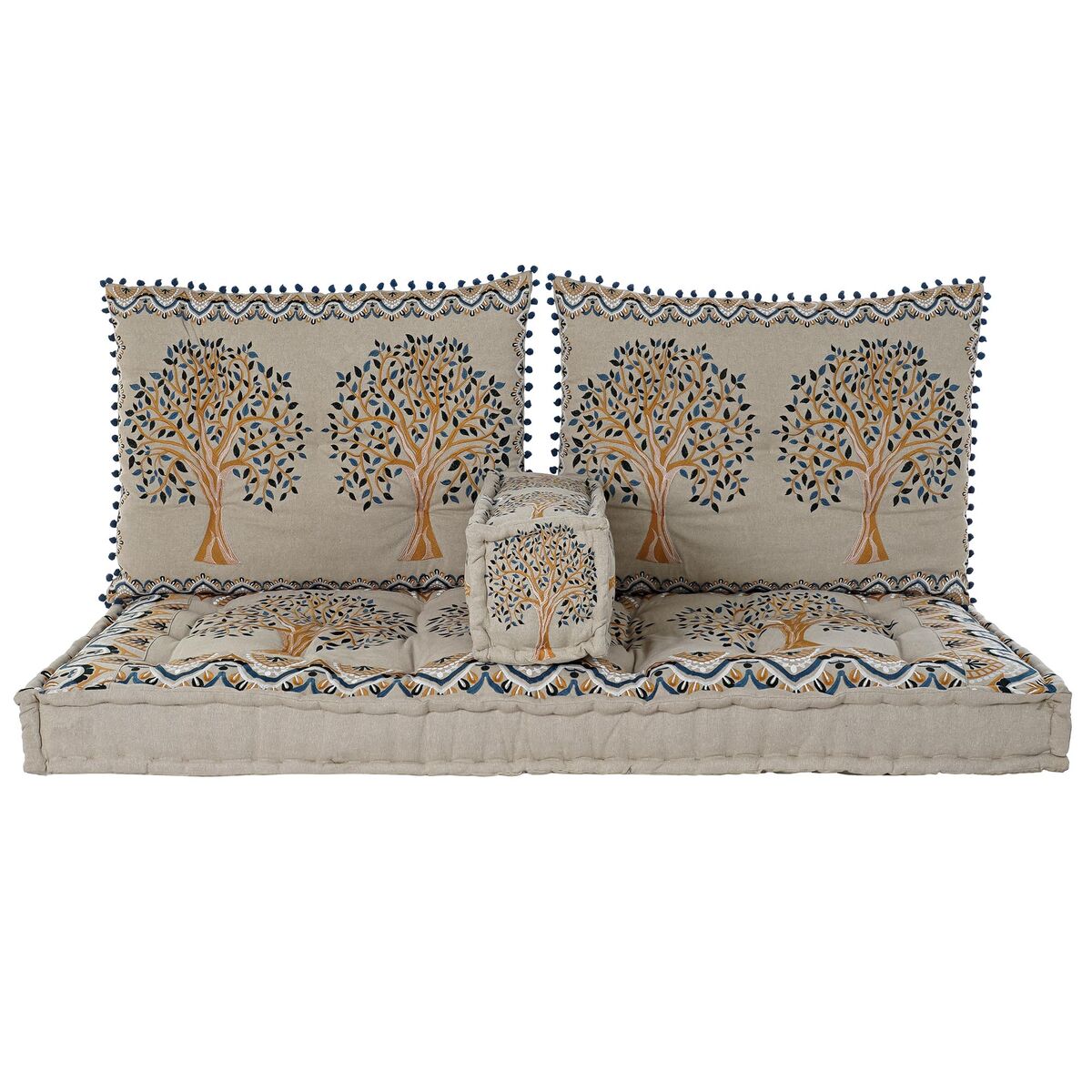 Poltrona DKD Home Decor 145 x 76 x 1 cm Beige Azzurro Giallo