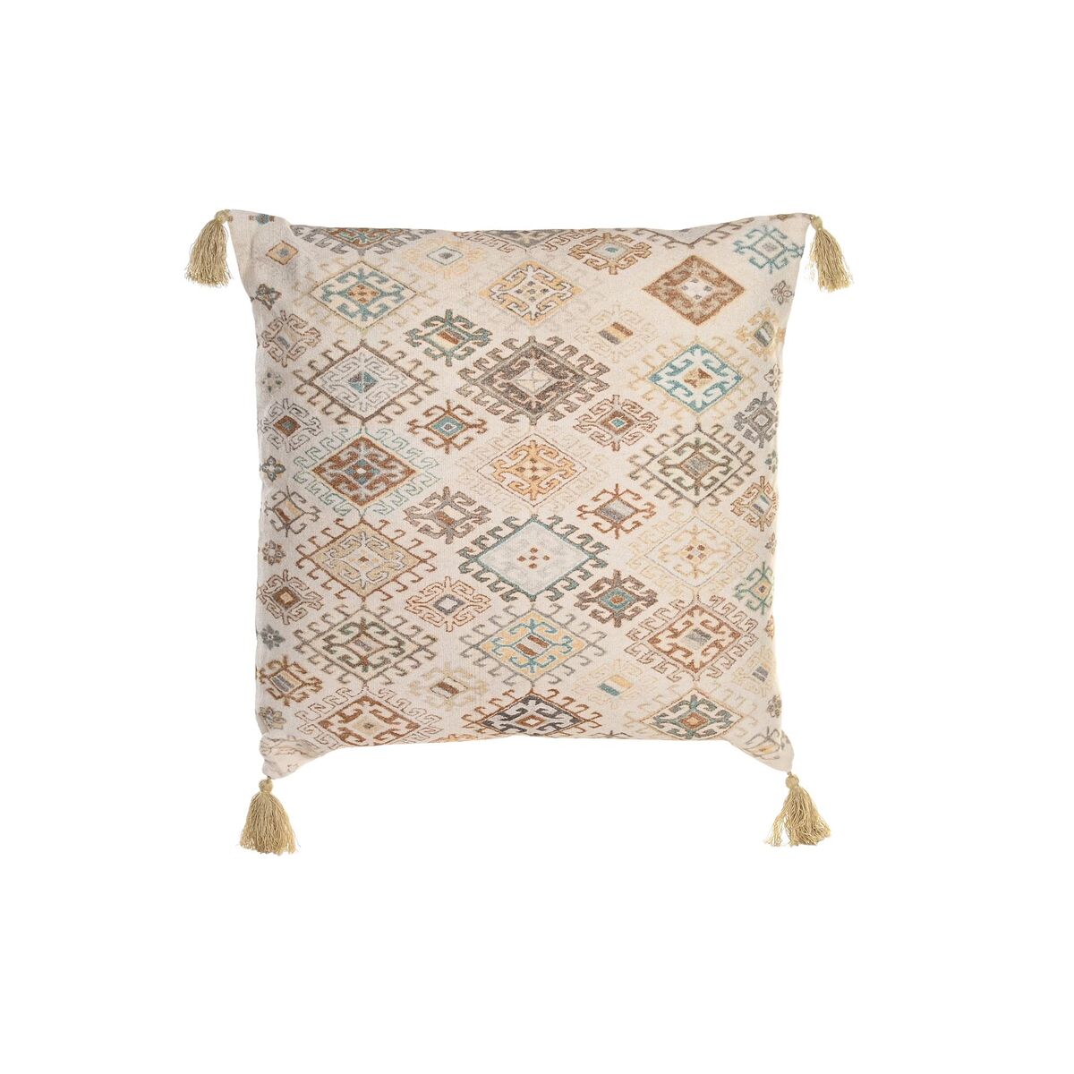 Cuscino DKD Home Decor Beige Poliestere Cotone Rombos (60 x 20 x 60 cm)