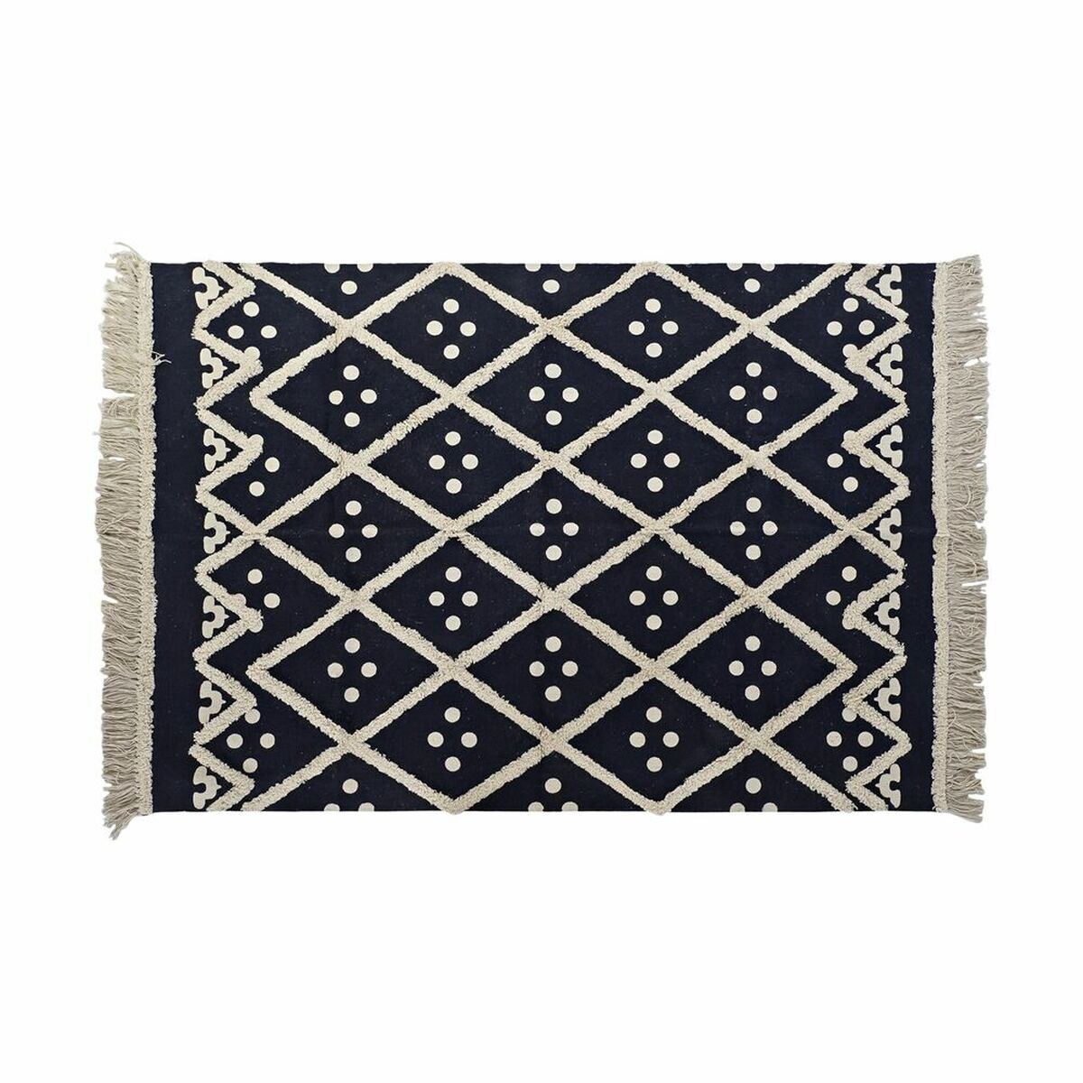 Tappeto DKD Home Decor Beige Blu Marino (120 x 180 x 0,7 cm)