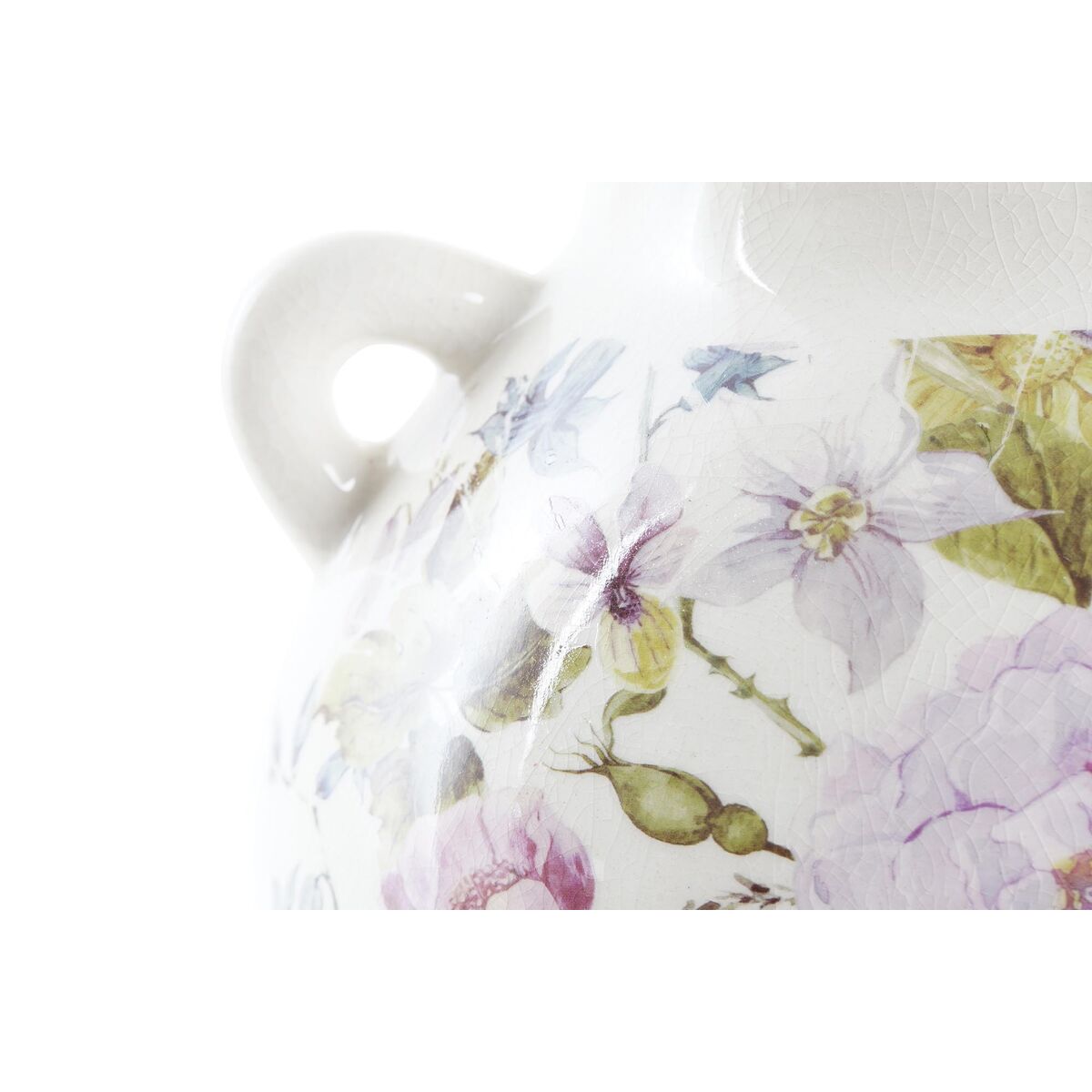 Vaso DKD Home Decor Bianco Verde Rosso Granato Gres Shabby Chic (21 x 20 x 16 cm)