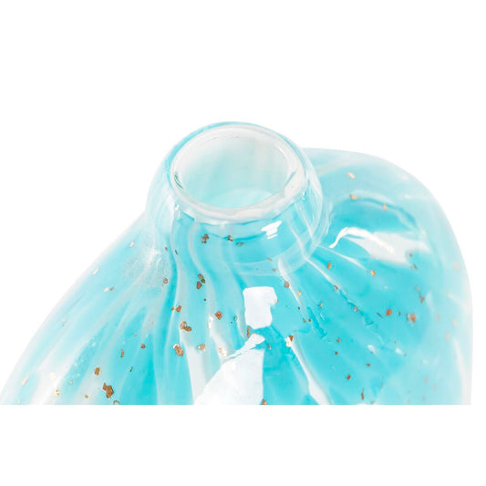 Vaso DKD Home Decor Cristallo Azzurro Mediterraneo (12,5 x 6,5 x 28 cm)