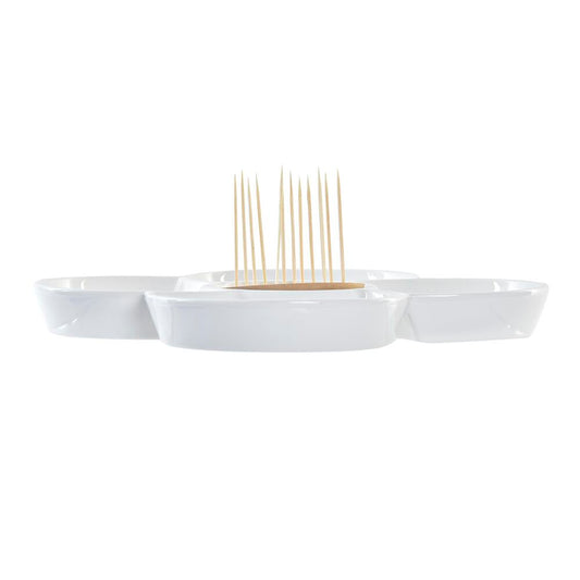 Vassoio per aperitivi DKD Home Decor Naturale Azzurro Bambù Gres (25 x 25 x 10 cm)