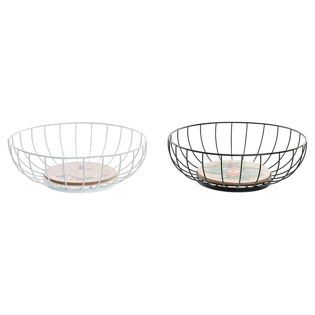 Portafrutta DKD Home Decor Metallo MDF (28 x 28 x 11 cm) (2 Unità)