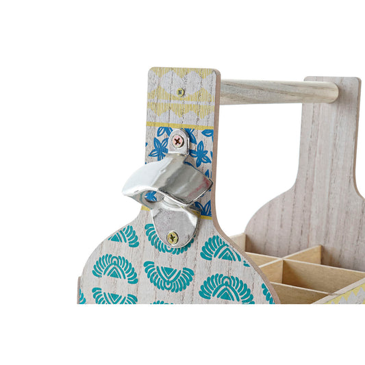 Portabottiglie DKD Home Decor 27 x 16,5 x 25 cm Azzurro Turchese Legno MDF (2 Unità)