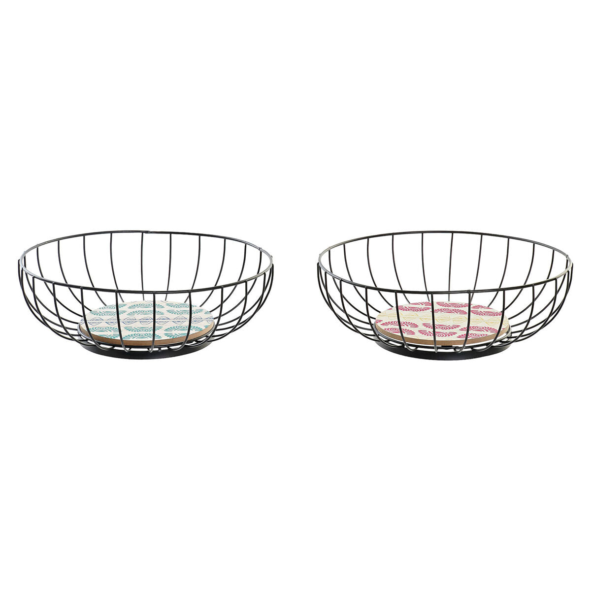 Portafrutta DKD Home Decor Metallo MDF (28 x 28 x 11 cm) (2 Unità)