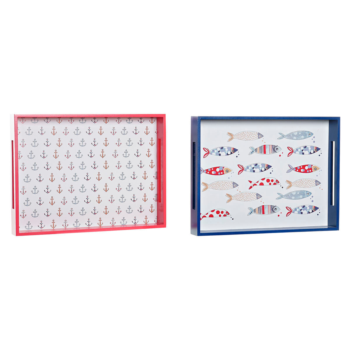 Vassoio per aperitivi DKD Home Decor MDF (2 Unità) (40 x 30 x 5 cm)