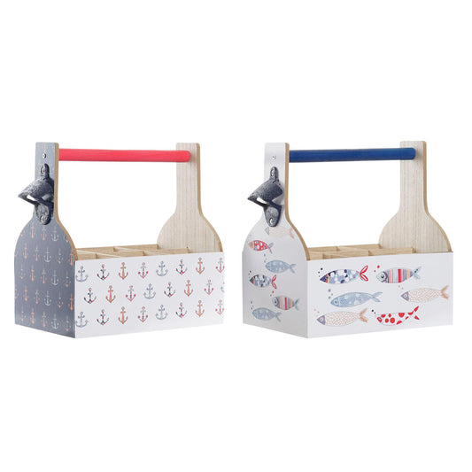 Portabottiglie DKD Home Decor 27 x 16,5 x 25,5 cm Multicolore Legno MDF (2 Unità)