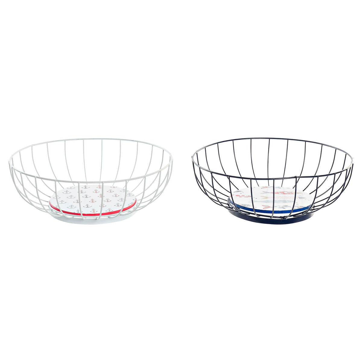 Portafrutta DKD Home Decor Metallo MDF (28 x 28 x 10 cm) (2 Unità)