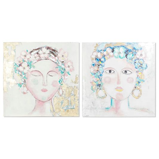 Quadro DKD Home Decor Donna (100 x 3,5 x 100 cm) (2 Unità)