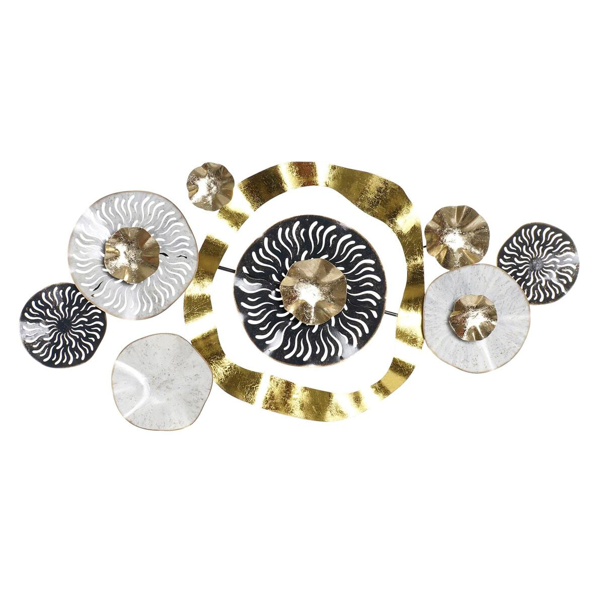 Decorazione da Parete DKD Home Decor Nero Dorato Metallo Bianco (121,3 x 5,7 x 57 cm)