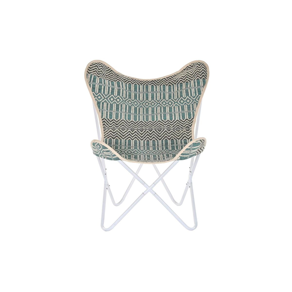 Sedia da giardino DKD Home Decor Azzurro Cotone Menta Bianco Ferro (74 x 65 x 90 cm)
