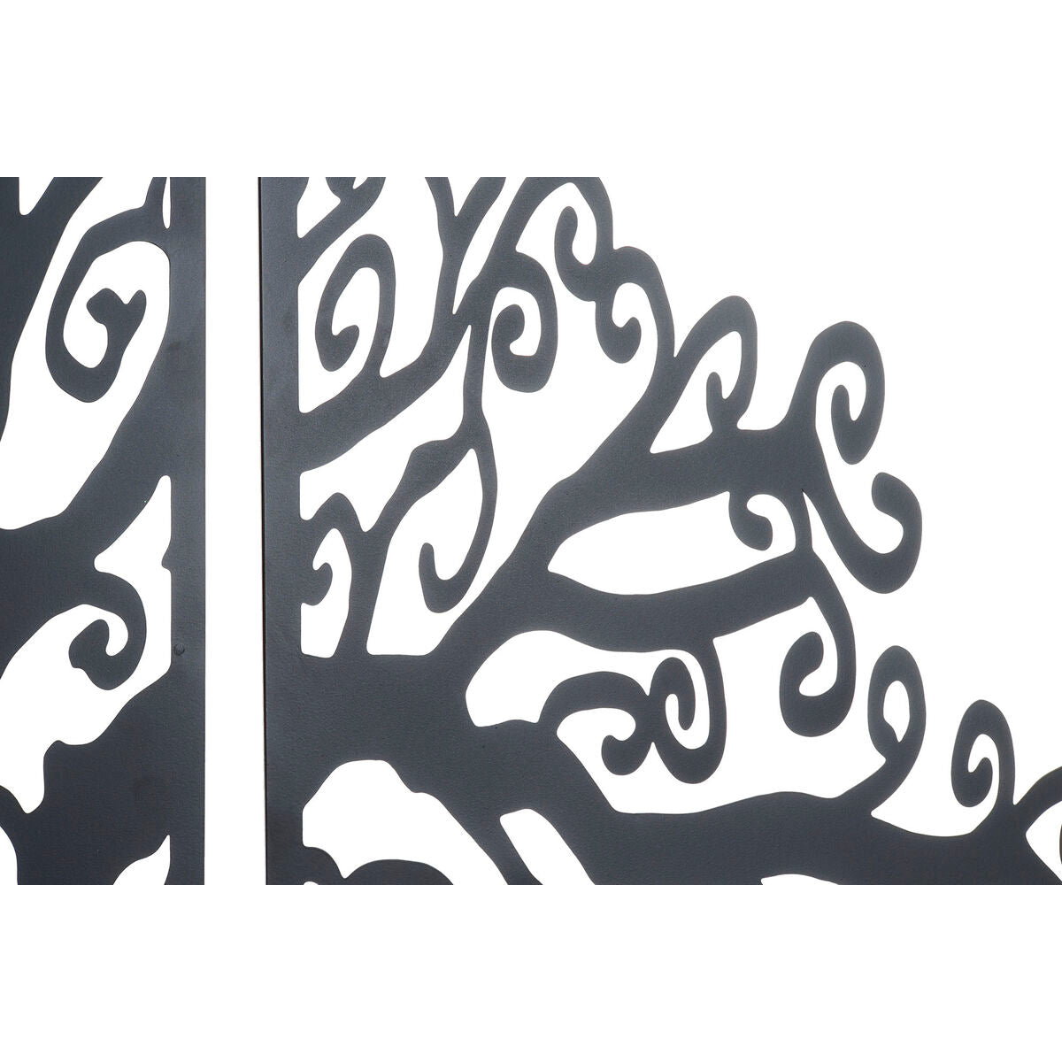 Decorazione da Parete DKD Home Decor 3 Unità Nero Albero Metallo (105 x 1,3 x 91 cm)