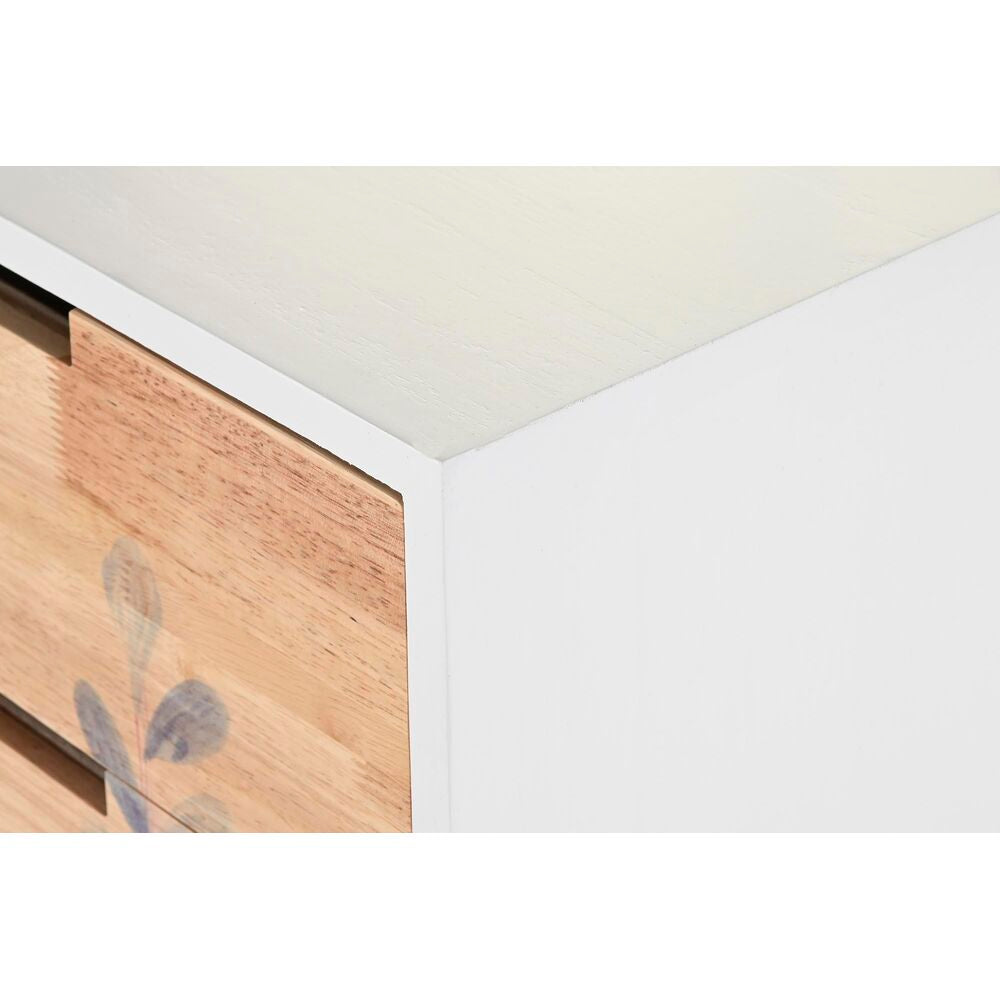 Cassettiera DKD Home Decor Naturale Legno d'albero della gomma Bianco Rosso Granato Legno di  paulownia (40 x 30 x 78 cm)