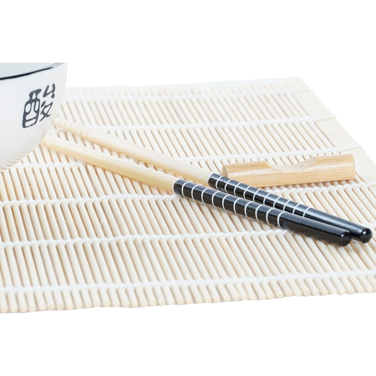 Set per Sushi DKD Home Decor Bianco Bambù Gres (14,5 x 14,5 x 31 cm)