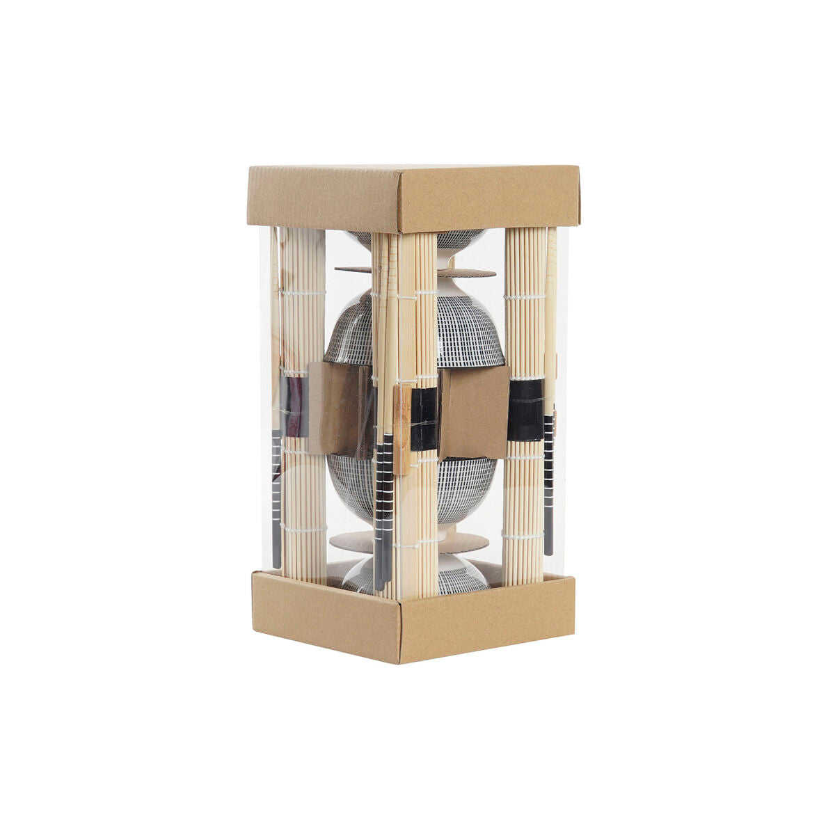 Set per Sushi DKD Home Decor Nero Bambù Gres (14,5 x 14,5 x 31 cm)