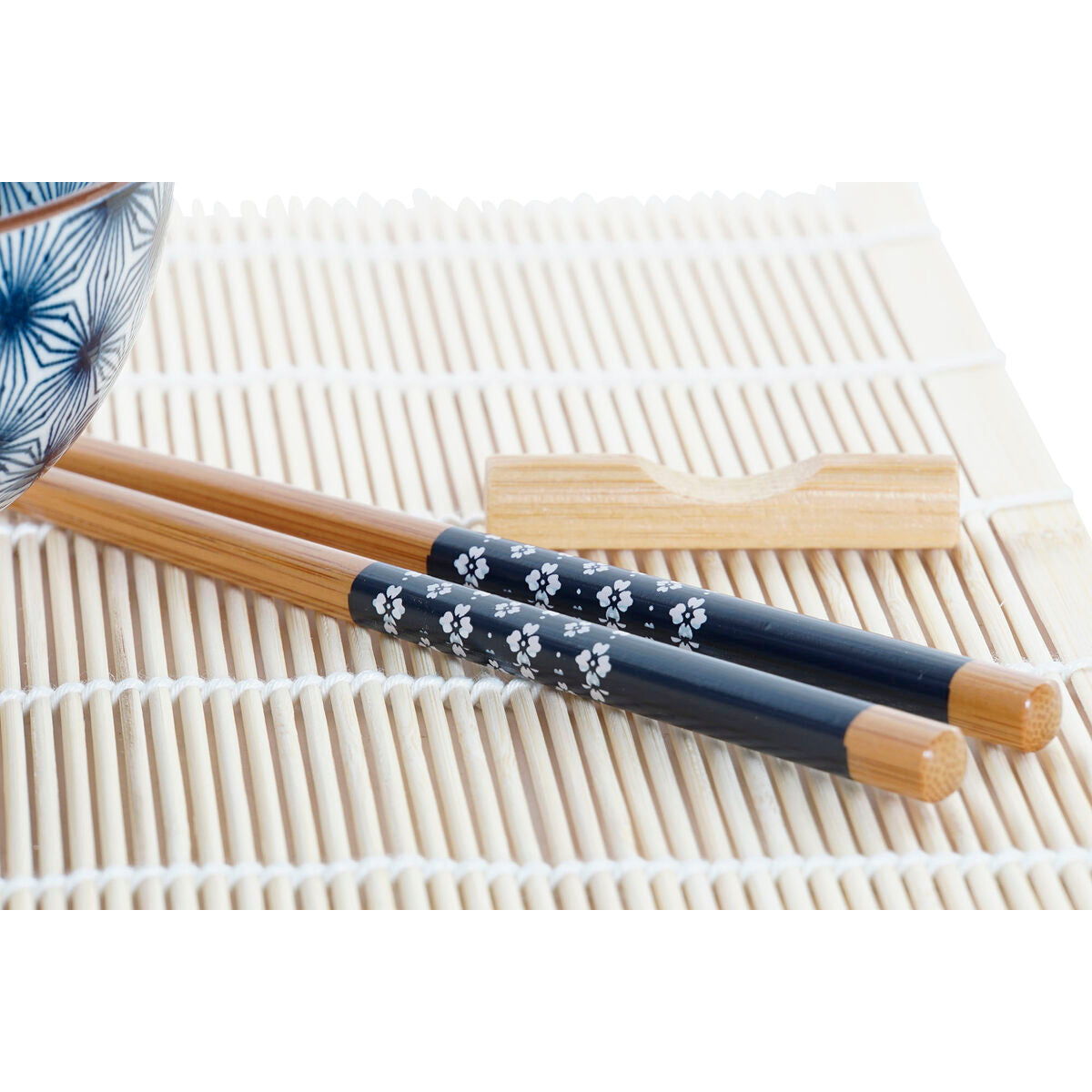 Set per Sushi DKD Home Decor Azzurro Bambù Gres (14,5 x 14,5 x 31 cm)