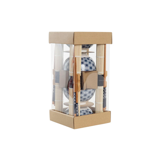Set per Sushi DKD Home Decor Azzurro Bambù Gres (14,5 x 14,5 x 31 cm)