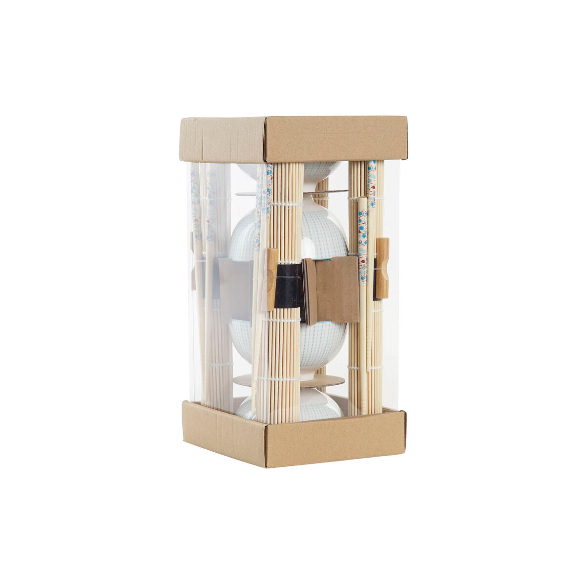 Set per Sushi DKD Home Decor Azzurro Bianco Bambù Gres (14,5 x 14,5 x 31 cm)
