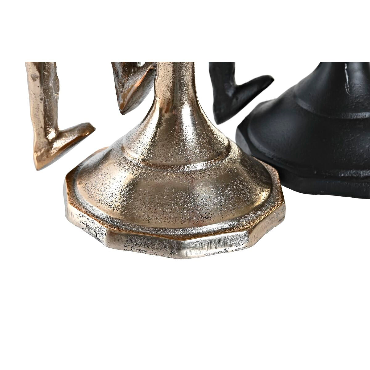 Candelabro DKD Home Decor Champagne Nero Alluminio Persone (12 x 10 x 27 cm) (2 Unità)