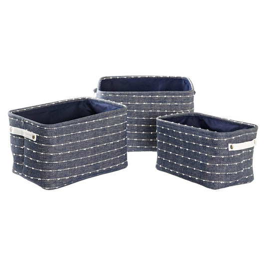Set di Cestini DKD Home Decor Poliestere (38 x 28 x 25 cm)