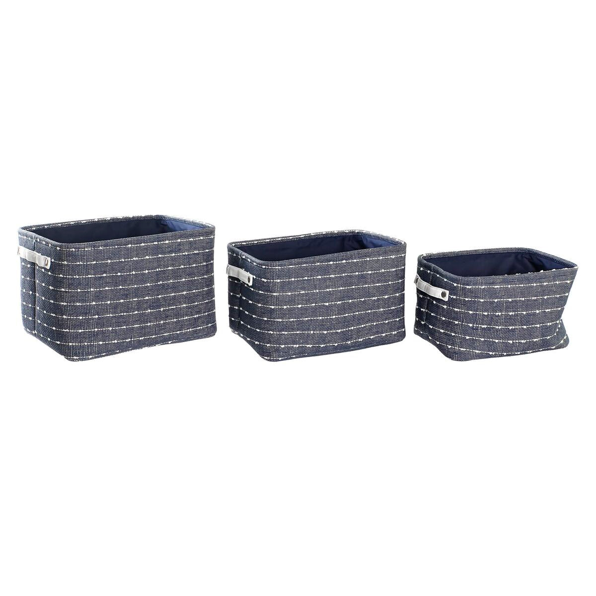 Set di Cestini DKD Home Decor Poliestere (38 x 28 x 25 cm)