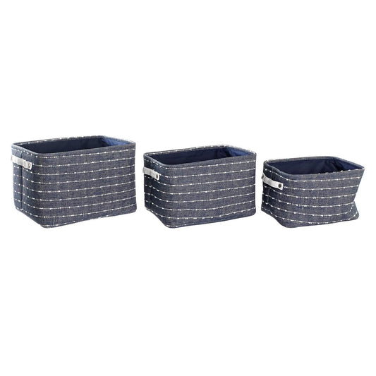 Set di Cestini DKD Home Decor Poliestere (38 x 28 x 25 cm)