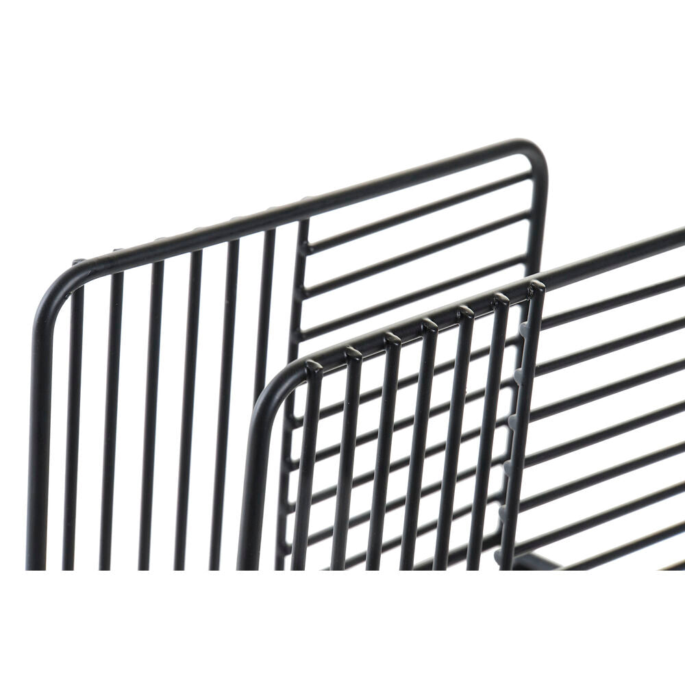 Portatovagliolo DKD Home Decor Griglia Nero Metallo (15,5 x 6,5 x 11,5 cm)
