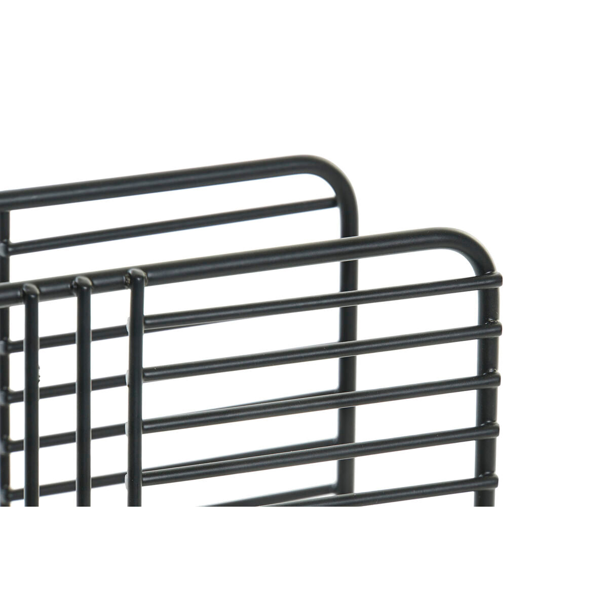 Portatovagliolo DKD Home Decor Griglia Nero Metallo (15,5 x 6,5 x 11,5 cm)