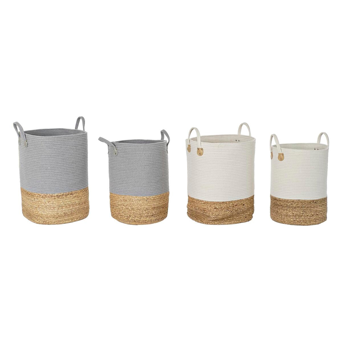 Set di Cestini DKD Home Decor Cotone Fibra (40 x 40 x 52 cm) (2 Unità)