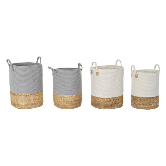 Set di Cestini DKD Home Decor Cotone Fibra (40 x 40 x 52 cm) (2 Unità)