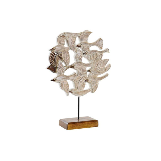 Statua Decorativa DKD Home Decor Beige Marrone Ferro Uccelli