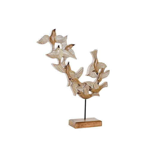 Statua Decorativa DKD Home Decor Beige Marrone Ferro Uccelli