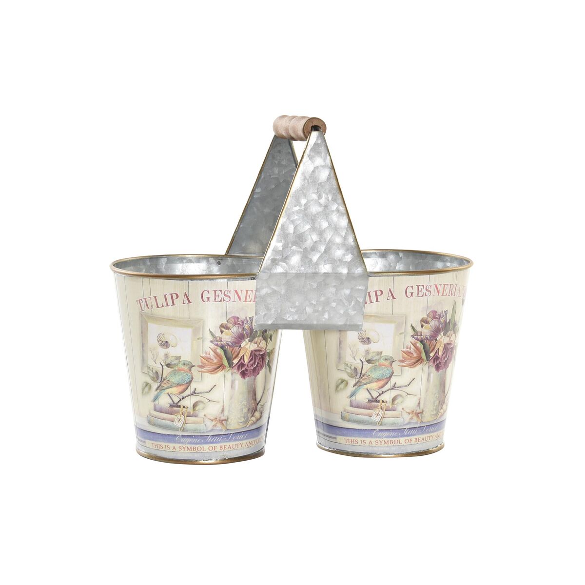 Vaso DKD Home Decor Rosa Metallo Shabby Chic (24 x 12 x 23 cm)
