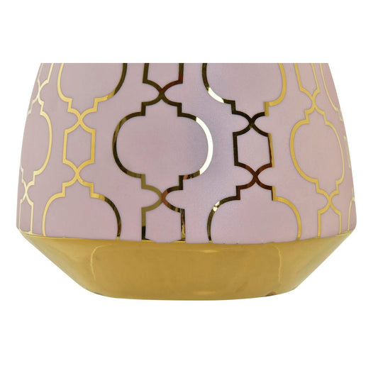 Vaso DKD Home Decor Porcellana Rosa Dorato Orientale (16 x 16 x 18 cm)