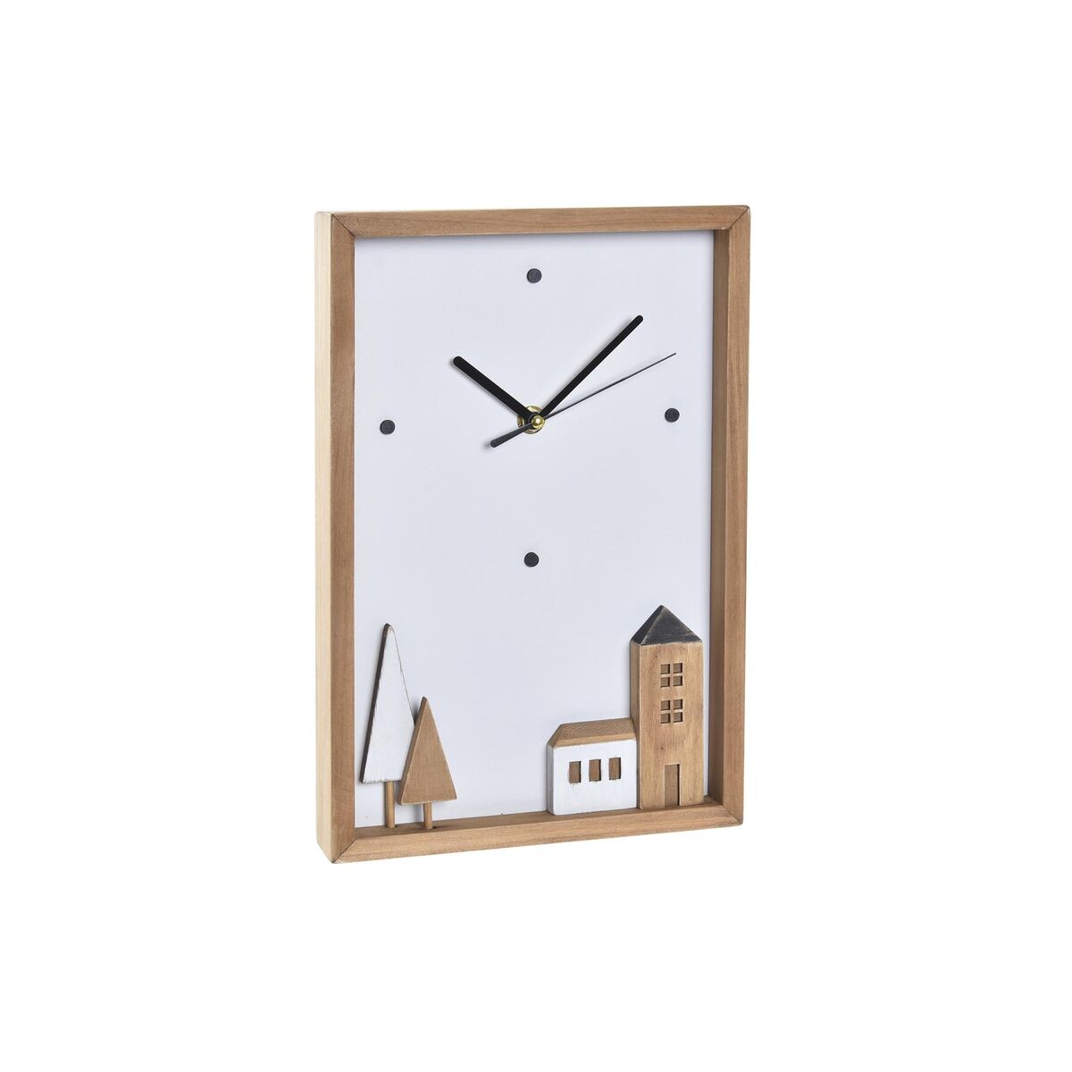 Orologio da Parete DKD Home Decor Legno Bianco Case (20 x 4 x 30 cm)