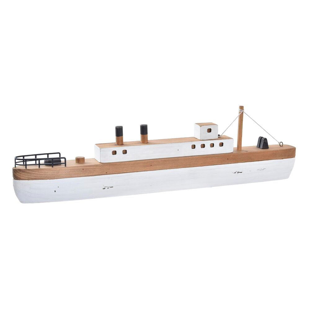 Statua Decorativa DKD Home Decor Legno Bianco Barco