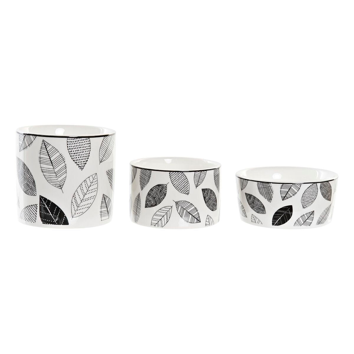 Set da Aperitivo DKD Home Decor Fogli Bambù Gres (4 Pezzi) (20 x 20 x 8 cm)