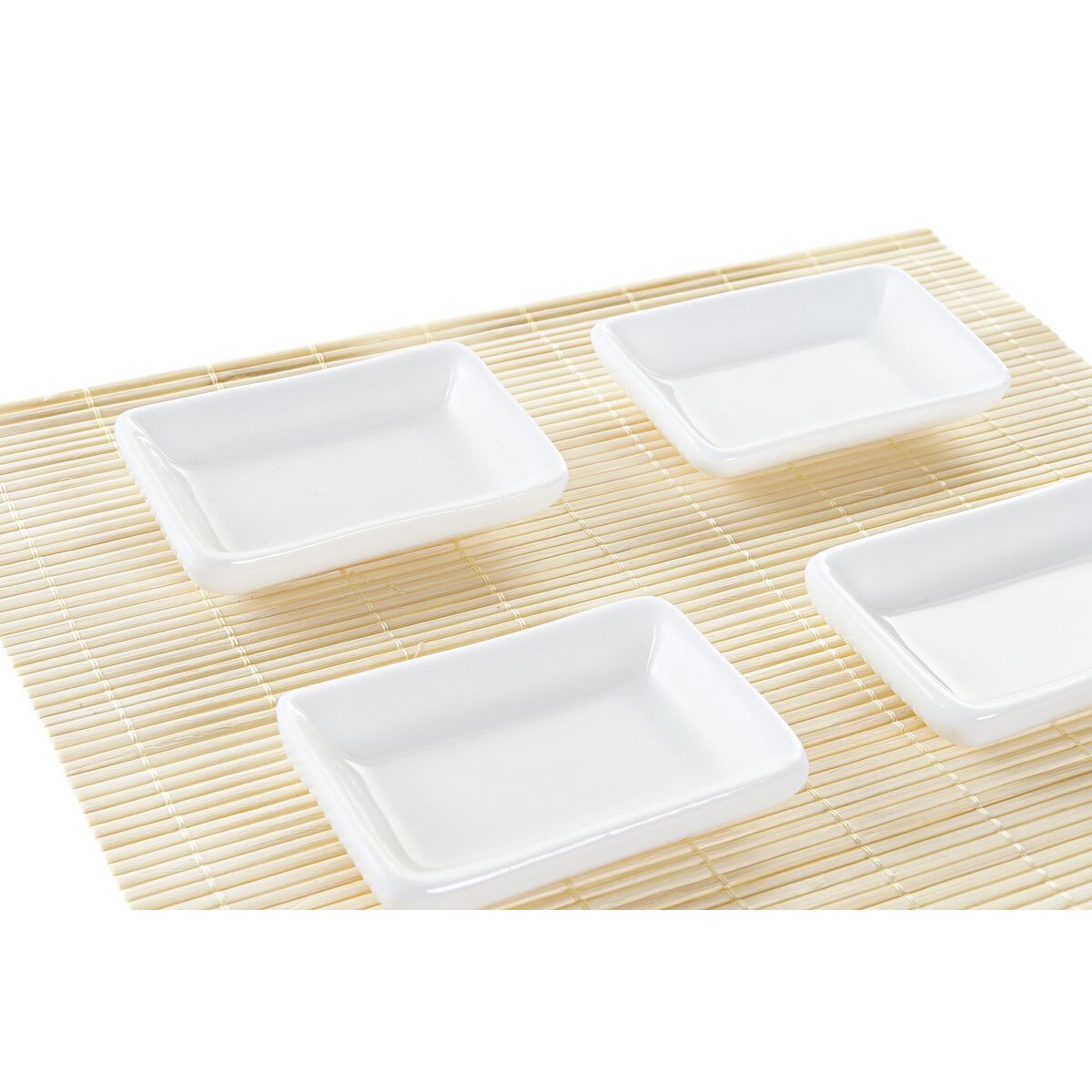 Set per Sushi DKD Home Decor Naturale Bianco Bambù (28 x 22 x 2,5 cm)