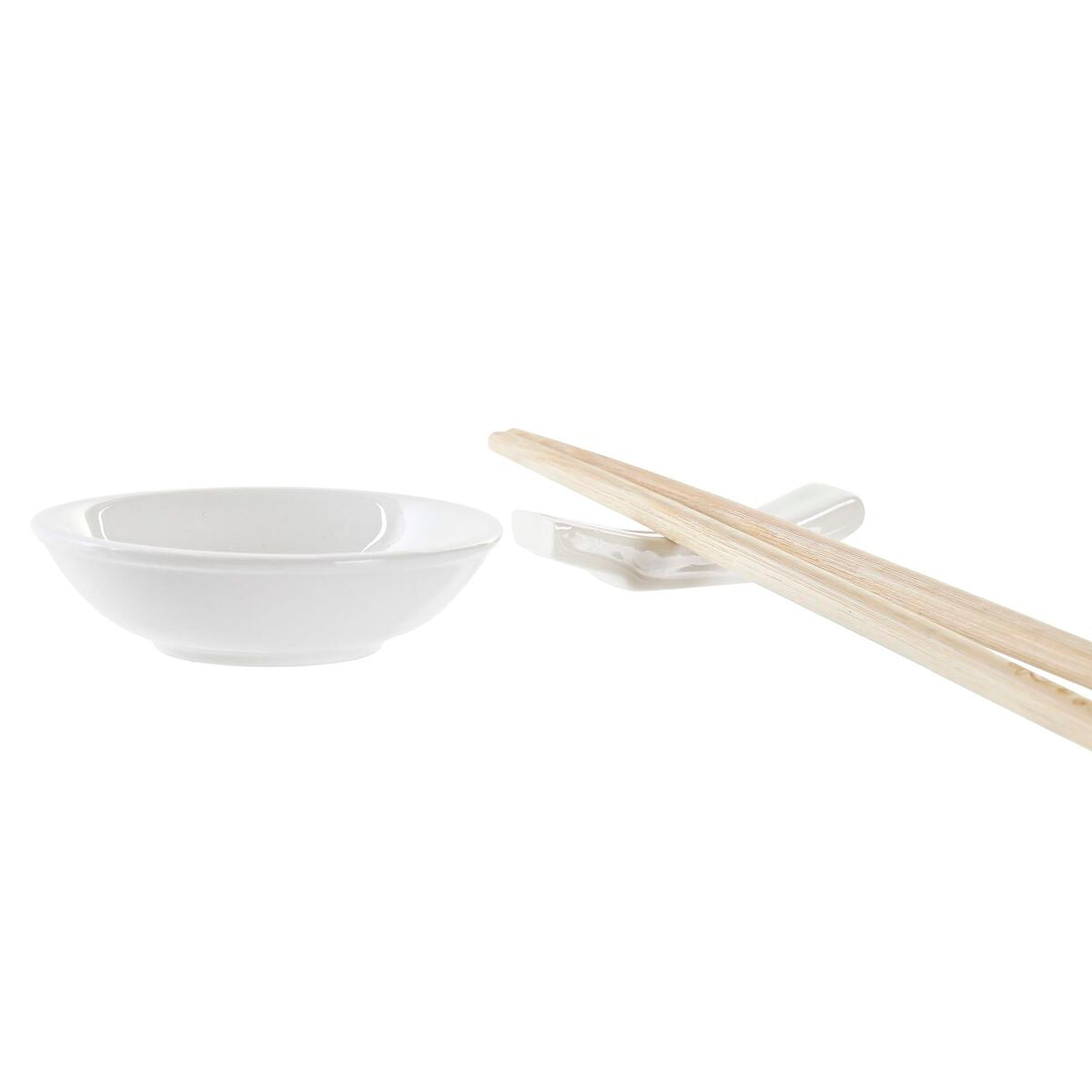 Set per Sushi DKD Home Decor Naturale Bianco Bambù Gres (27,3 x 20,3 x 2,5 cm)