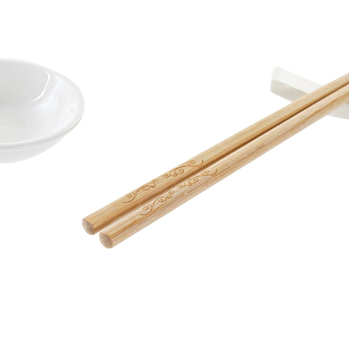 Set per Sushi DKD Home Decor Naturale Bianco Bambù Gres (27,3 x 20,3 x 2,5 cm)