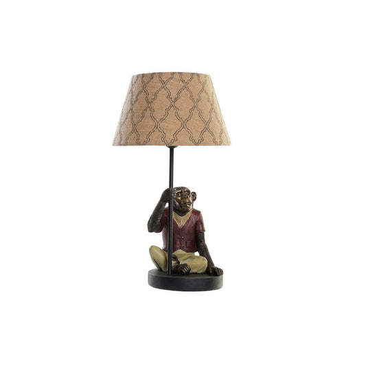 Lampada da tavolo DKD Home Decor Marrone Multicolore Coloniale 220 V 50 W Scimmia (27 x 25 x 44,5 cm)