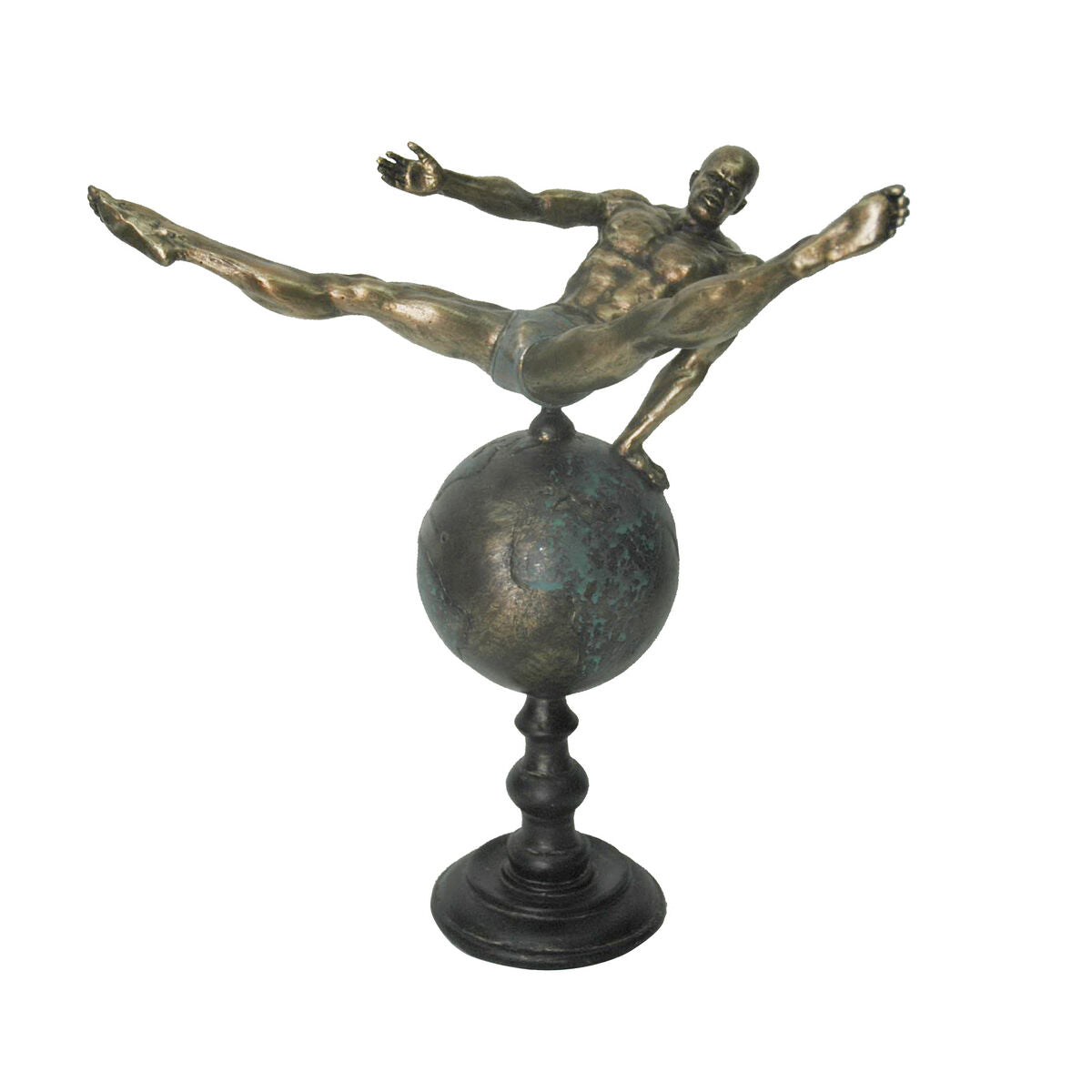 Statua ginnasta sul mondo DKD Home Decor Mondo Dorato Resina Moderno (29 x 16 x 33 cm)