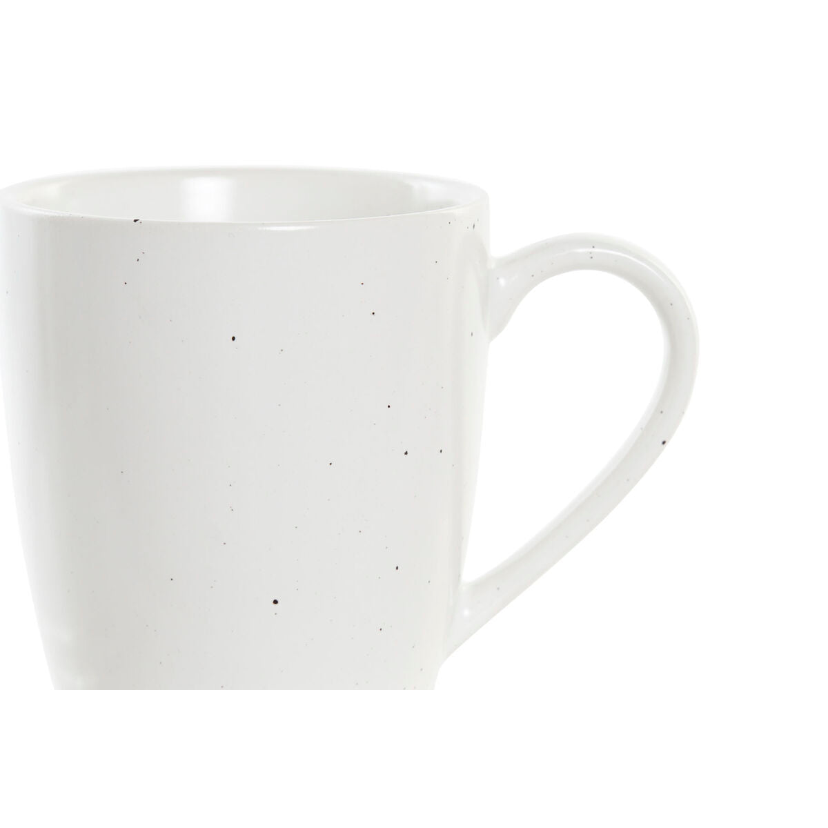 Set di 4 Tazze Mug DKD Home Decor Naturale Legno d'albero della gomma Bianco Gres (300 ml)