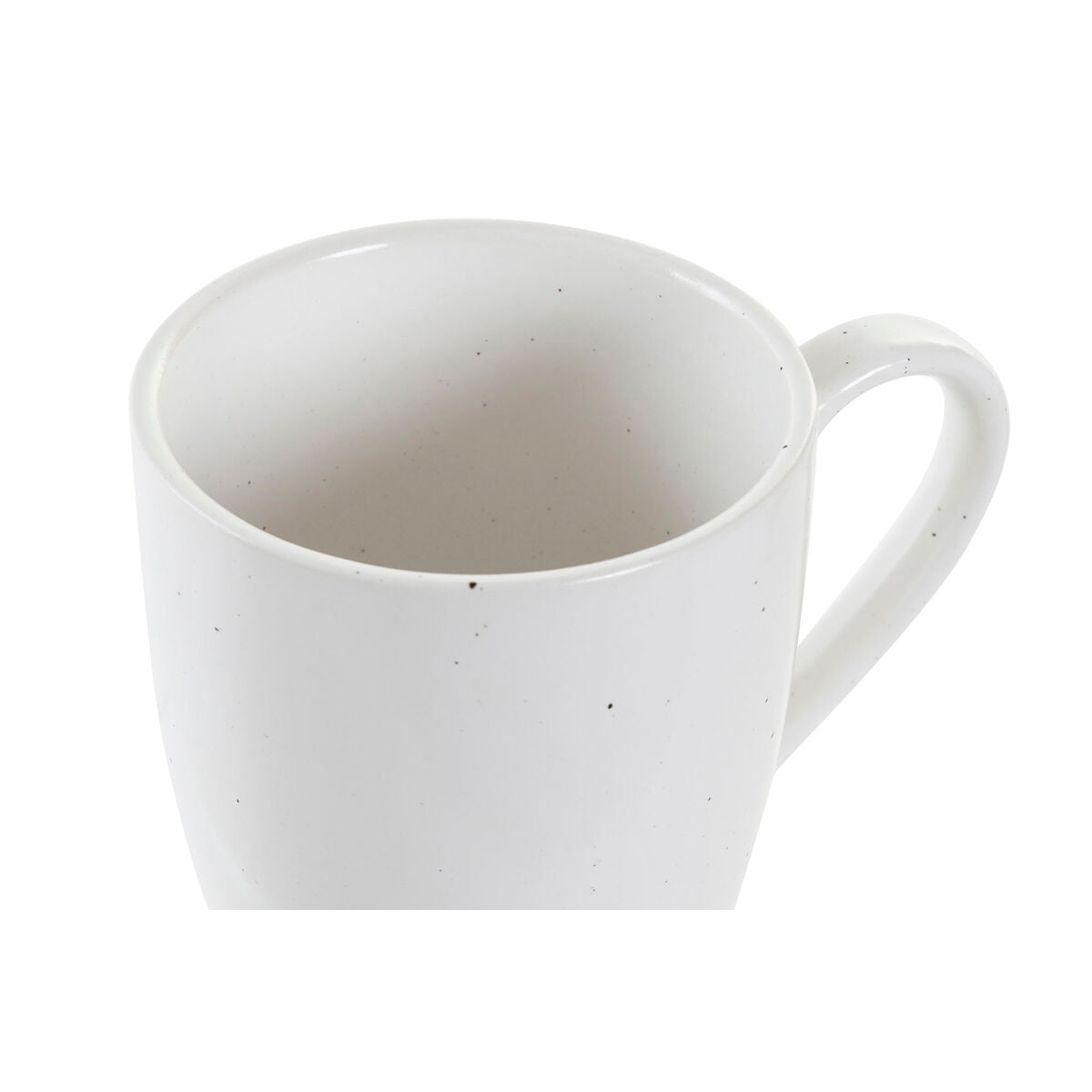 Set di 4 Tazze Mug DKD Home Decor Naturale Legno d'albero della gomma Bianco Gres (300 ml)
