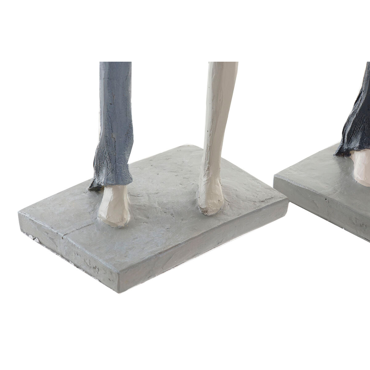 Statua Decorativa DKD Home Decor Grigio Rosa Resina (2 Unità) (18 x 10 x 37 cm)