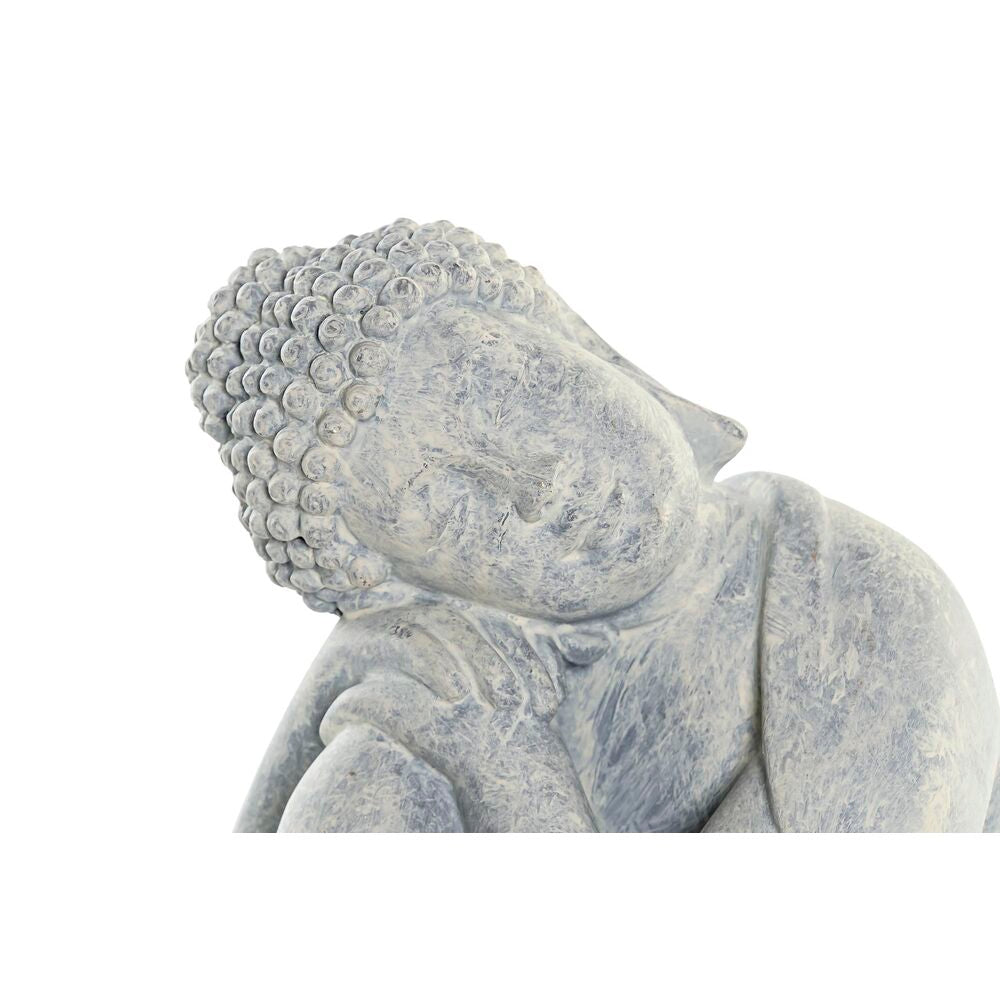 Statua Buddha dormiente DKD Home Decor Resina Grigio chiaro (18 x 14 x 23 cm)