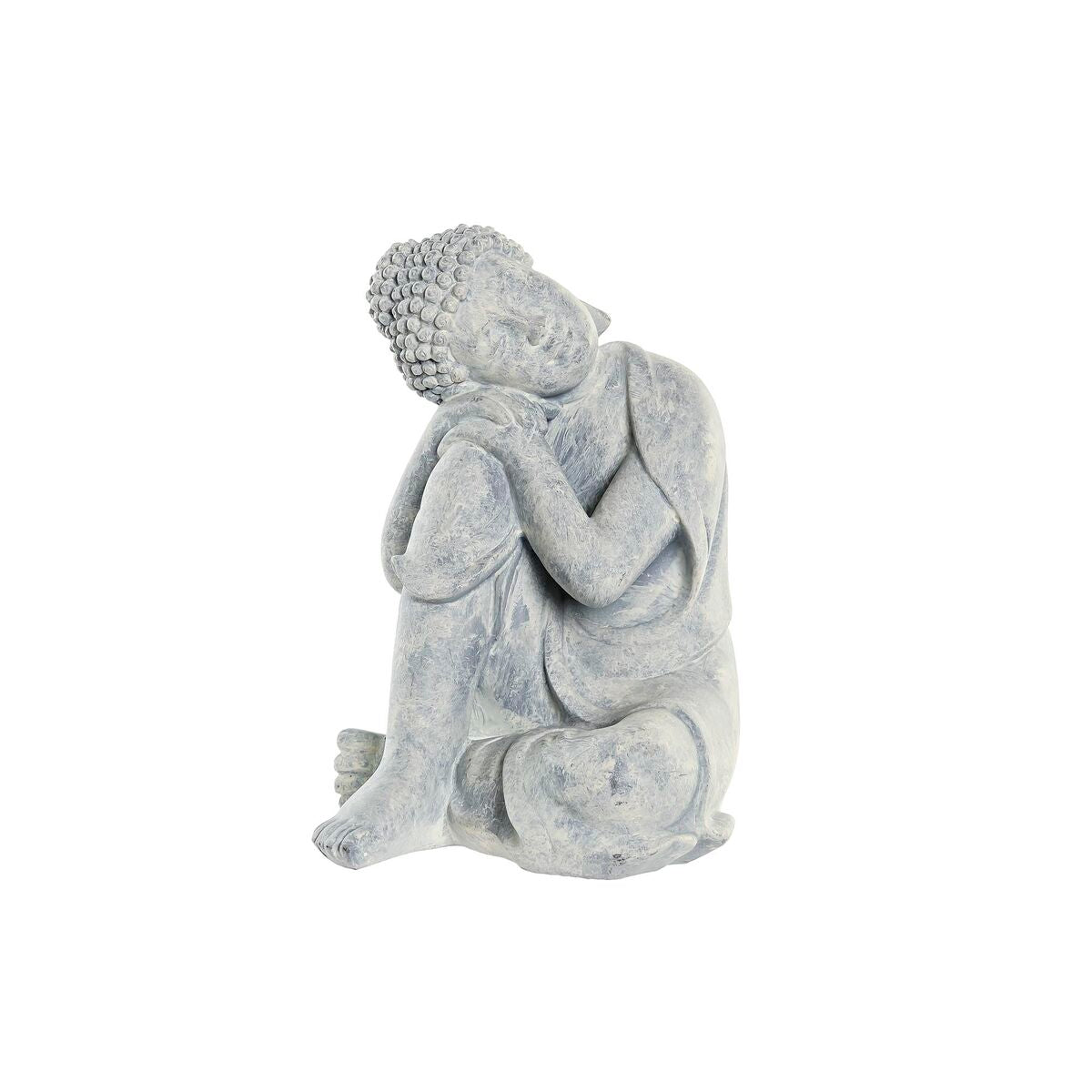 Statua Buddha dormiente DKD Home Decor Resina Grigio chiaro (18 x 14 x 23 cm)